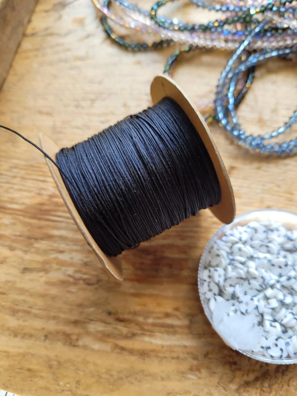 Set kralen, zijden koord, vintage halskettingen – photo 7
